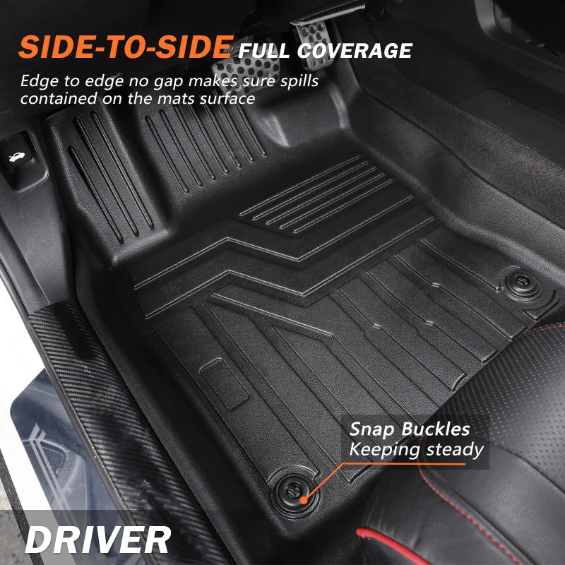 KUST Floor Mats for Ford Escape 2020-2025 2026 (NOT for Hybrid), All Weather TPE Rubber Front Rear 2 Row Car Mats Escape Accessories High Edge Black, 3PCS - Image 2